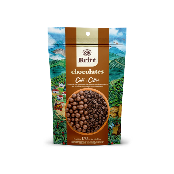 Granos de café cubiertos de chocolate de leche