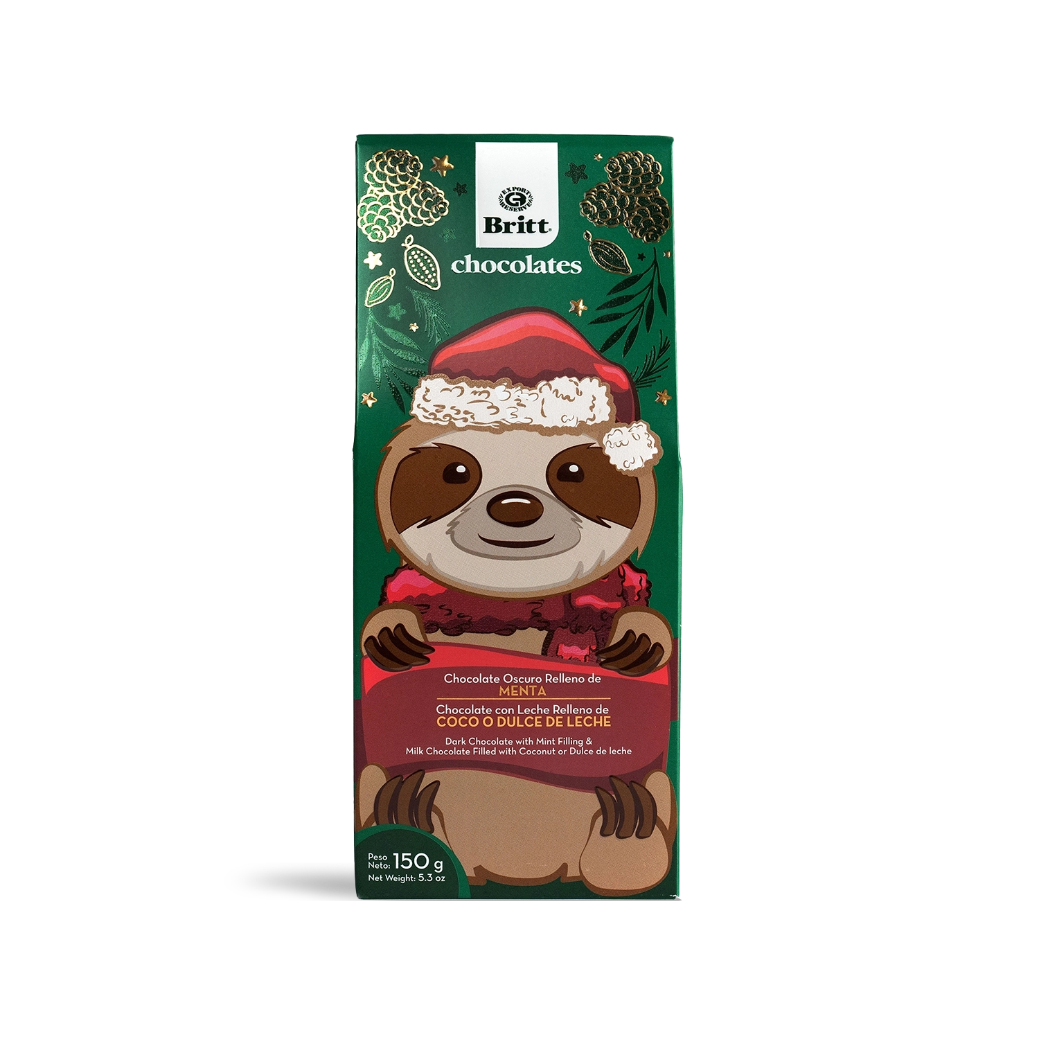Figuras de Santa de Chocolate Britt con Rellenos Mixtos