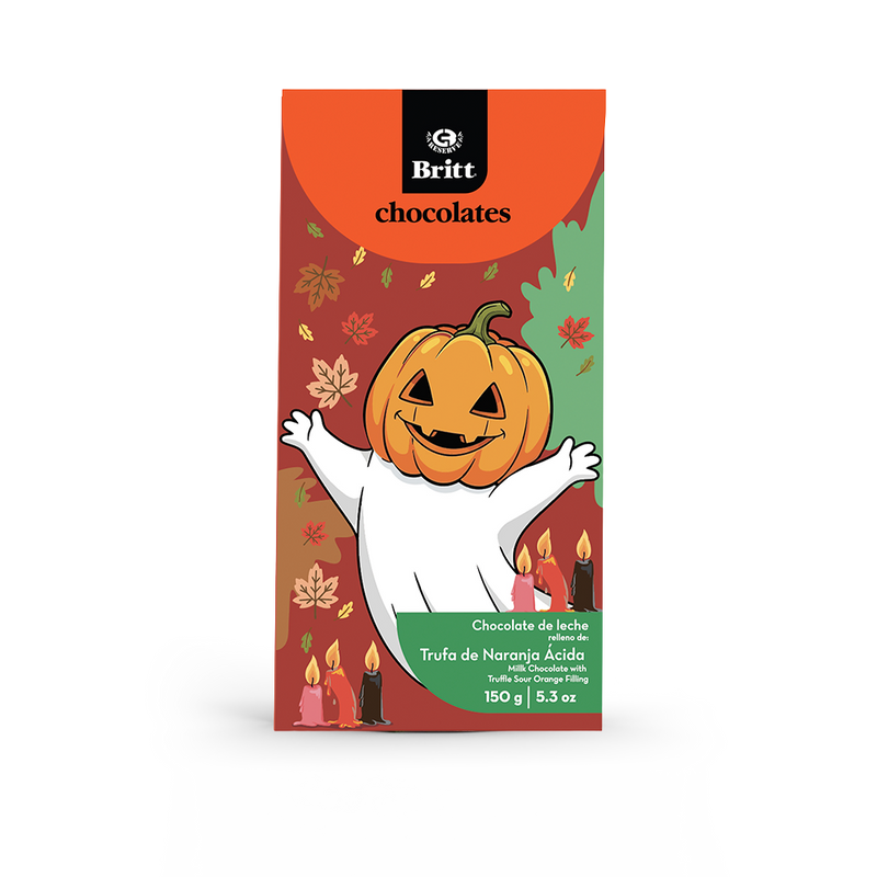 Calabazas Rellenas de Trufa de Naranja Ácida Cubiertas de Chocolate Britt