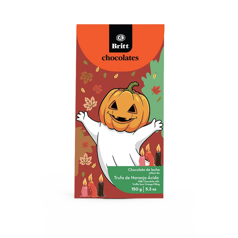 Calabazas Rellenas de Trufa de Naranja Ácida Cubiertas de Chocolate Britt