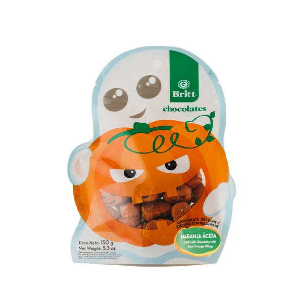Figuras de Calabazas Halloween de Chocolate con Relleno Naranja Ácida
