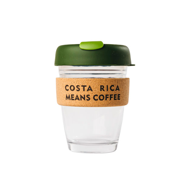 Vaso de Vidrio con Tapa Verde